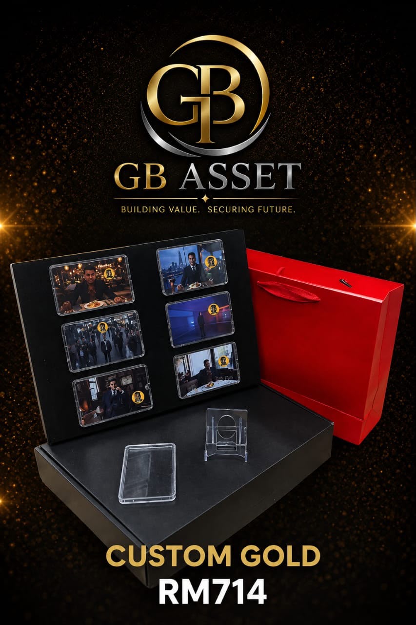GBA Custom Gold Gift Set at RM714 — presentation box, gift bag and personalised gold cards, design 4 of 5