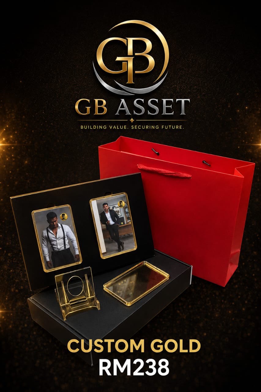 GBA Custom Gold Gift Set at RM238 — presentation box, gift bag and personalised gold cards, design 2 of 5