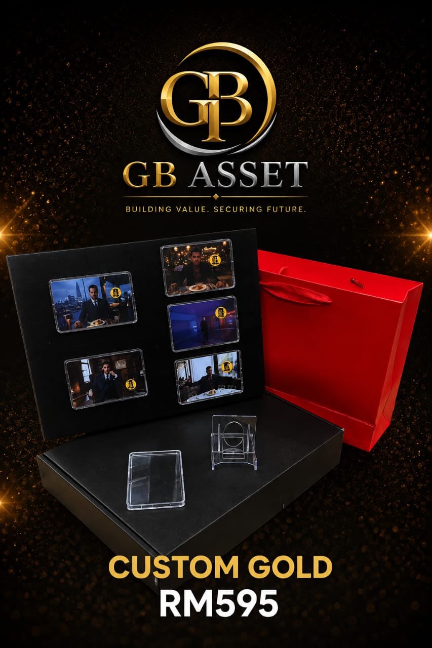 GBA Custom Gold Gift Set at RM595 — presentation box, gift bag and personalised gold cards, design 3 of 5